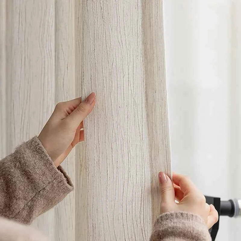 Luxurious Textured Thick Tulle Curtains - Insulated Sheer Drapes for Living Room & Bedroom