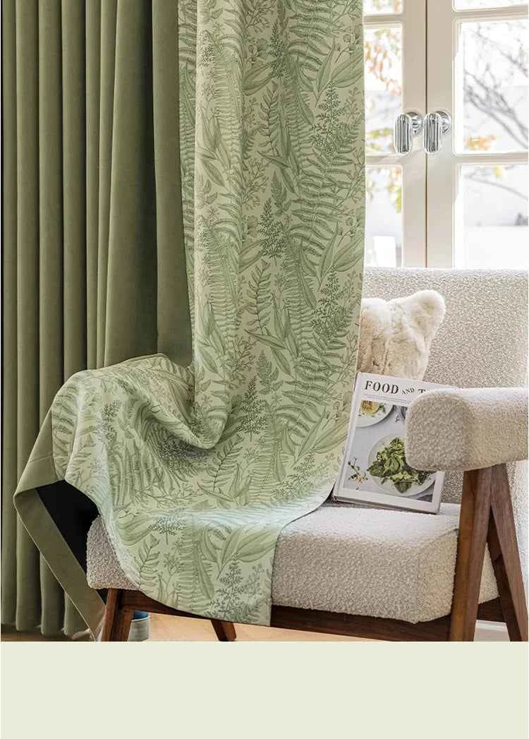 Custom Size French Spliced curtains for Living Room Bedroom Light Luxury Blackout Curtains Thickened Chenille White Tulle