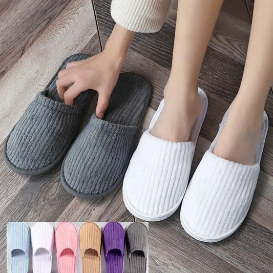 Disposable Guest Slippers - 3 Pairs Non-Slip Indoor Set