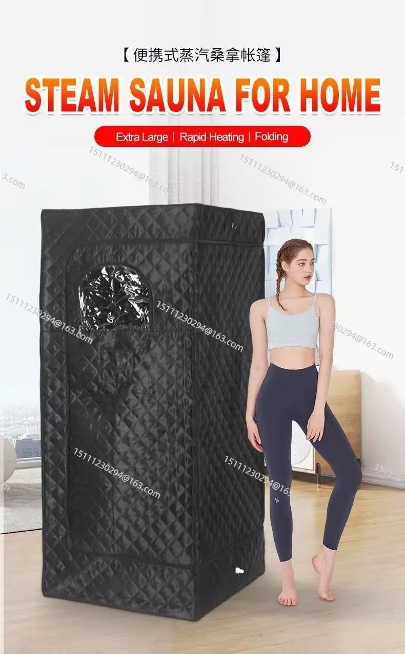Full Body Steam Sauna Tent – 1-Person Home Spa, 3L Steamer with Remote Control & Timer