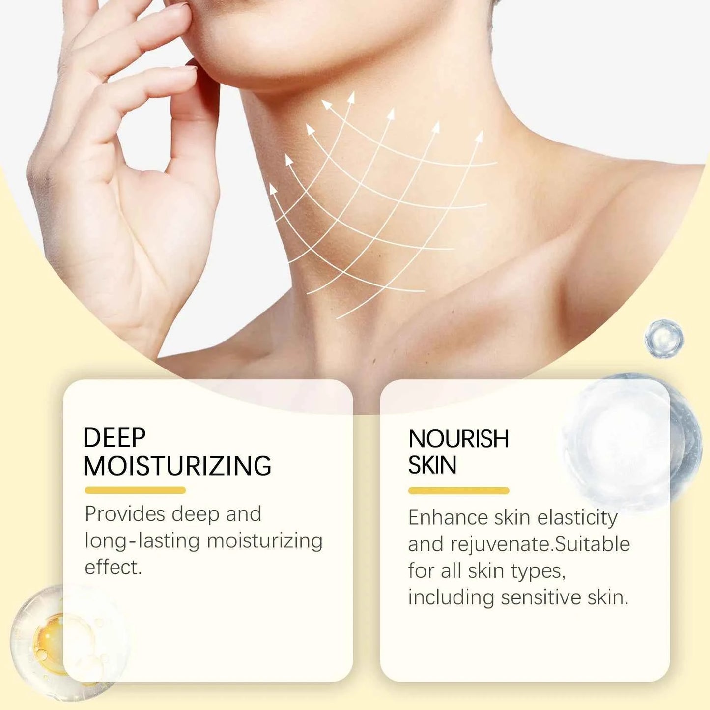 Bee-Venom Neck Care Stick Contains Collagen Lift & Tighten Skin Lighten Neck Lines Double Chin Moisturizing Beauty Neck Cream
