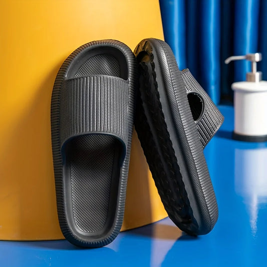 Men's Lightweight Waterproof Slides - Anti-Slip Cushion Slippers for Indoor, Outdoor & Bathroom