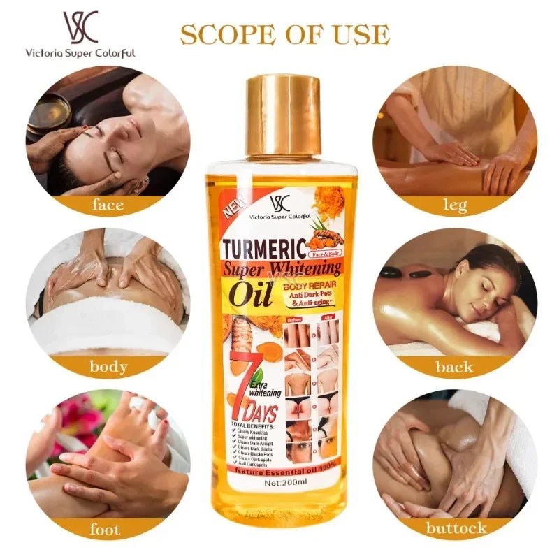 ROSPSKL Turmeric Compound Essential Oil – Skin Therapy for Massage (200ml) - Shello's Creative Boutique
