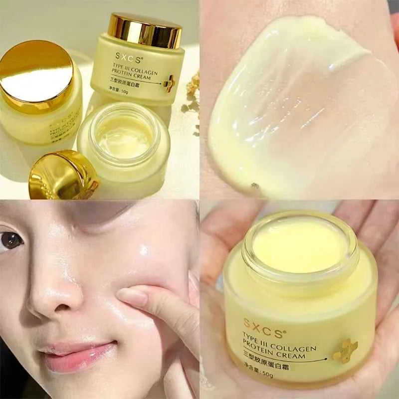 Type III Collagen Protein Cream for Face Moisturizing Lightens Fine Lines, Tightens and Brightens Skin Care Anti-Agin Firming