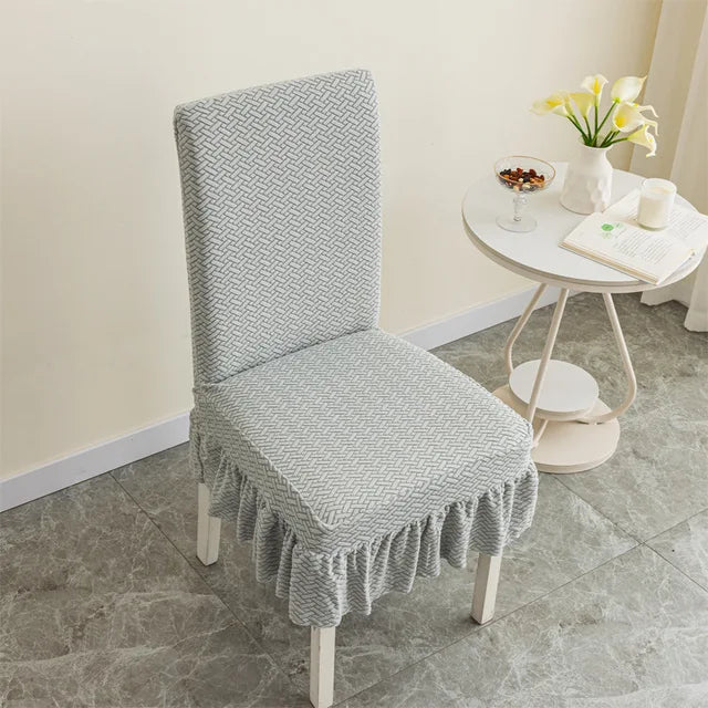 Skirt Dining Chair Cover Jacquard Elastic Soft Seat Cover Anti-dirty Stool Slipcover Suitable for Kit Pet Room Living Home Decor eprolo