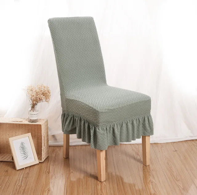 Skirt Dining Chair Cover Jacquard Elastic Soft Seat Cover Anti-dirty Stool Slipcover Suitable for Kit Pet Room Living Home Decor eprolo