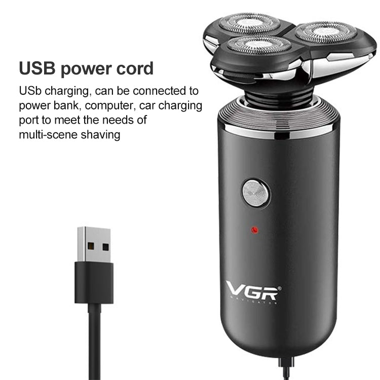 VGR V-317 5W USB Omnidirectional Three-dimensional Floating Three-network Electric Shaver, V-317 - Shello's Creative Boutique
