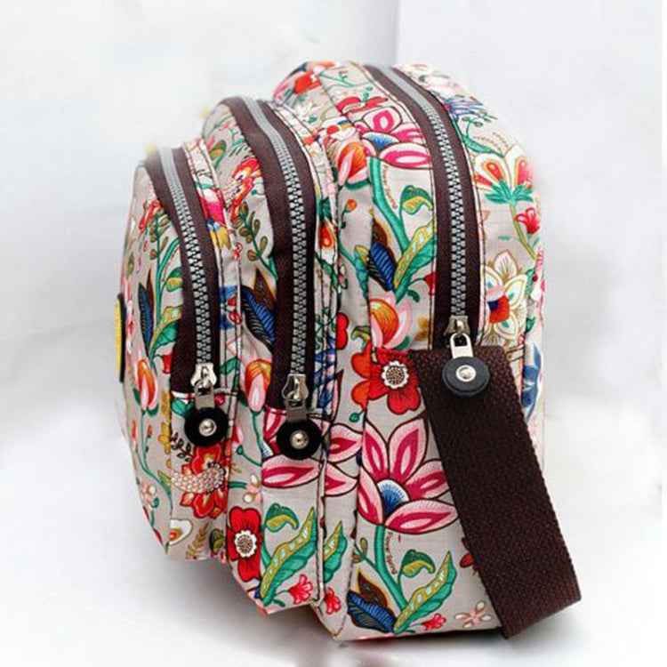Women Shoulder Bag Waterproof Nylon Handbag Multilayer Crossbody Bag