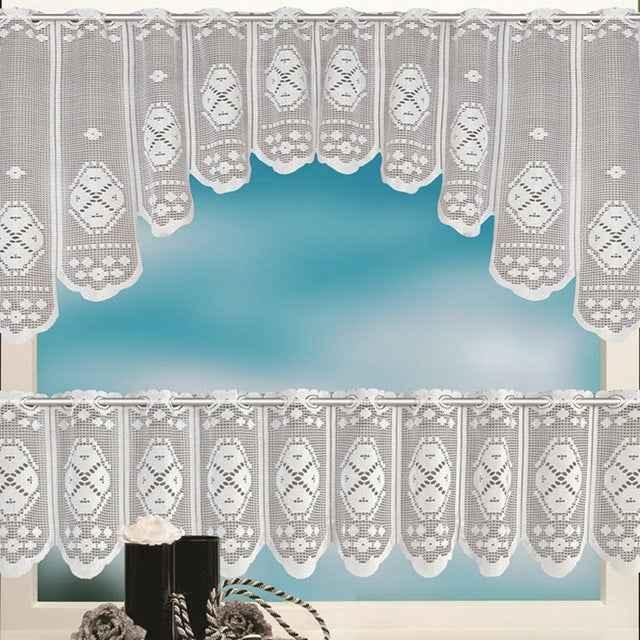 White Translucent Coffee Curtain Tulle Lace Sheer Warp Knitted Jacquard Curtains Bedroom Curtains - Shello's Creative Boutique