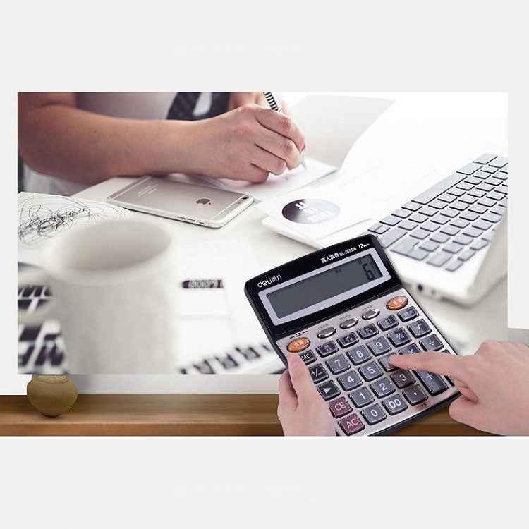 Deli 1559N Live Voice Calculator Multifunctional Office Finance 12-bit Calculator - Shello's Creative Boutique