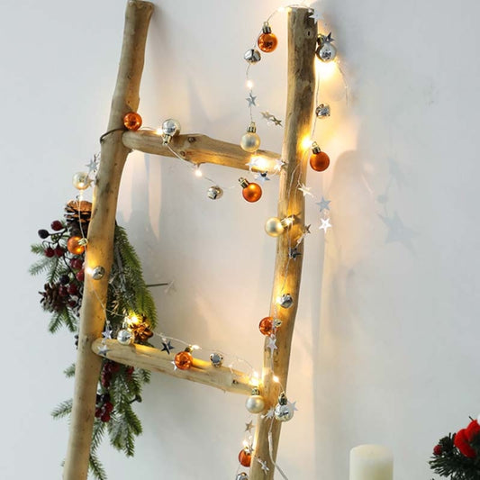 2m 20LEDs Christmas String Lights Christmas Bells Ball Decoration Lamp, Withered Gold Bell, Lattice Bowknot Bell, Christmas Tree Bell - Shello's Creative Boutique