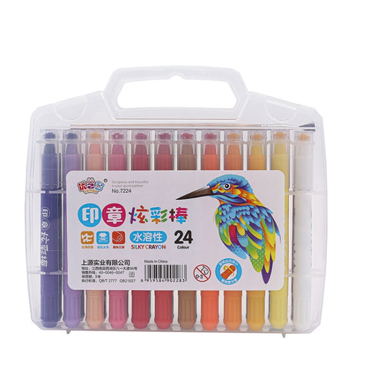 Seal Colorful Stick Water-Soluble Oil Pastel 12 Colors 24 Colors 36 Colors Portable Children Drawing Set Rotating Crayons, 12 Colors, 24 Colors, 36 Colors