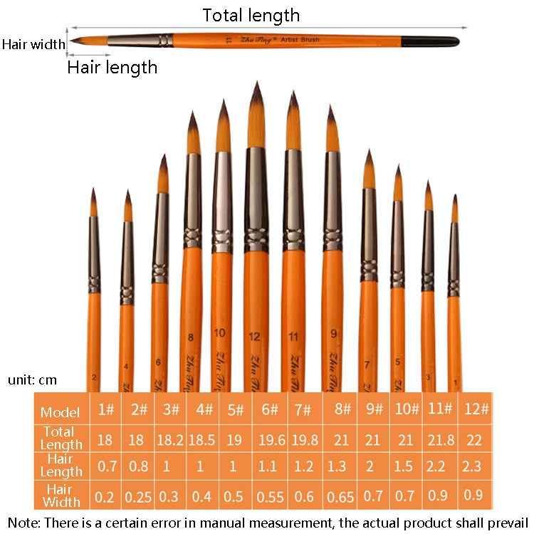 ZHU TING 12-Piece Hook Line Brush Set - Watercolour & Detail Painting - Shello's Creative Boutique