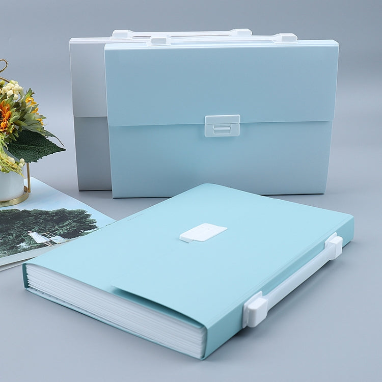 Deli 72410 A4 Layered File Information Bag Office Student File Storage Bag, Green, Light Gray, Light Blue - Shello's Creative Boutique