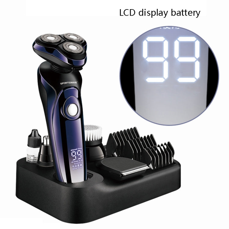 Sportsman SM-530 Electric Men Shaving Knife Multi-Function Base Charging Digital Water Washing Razor, US Plug SUNSKY