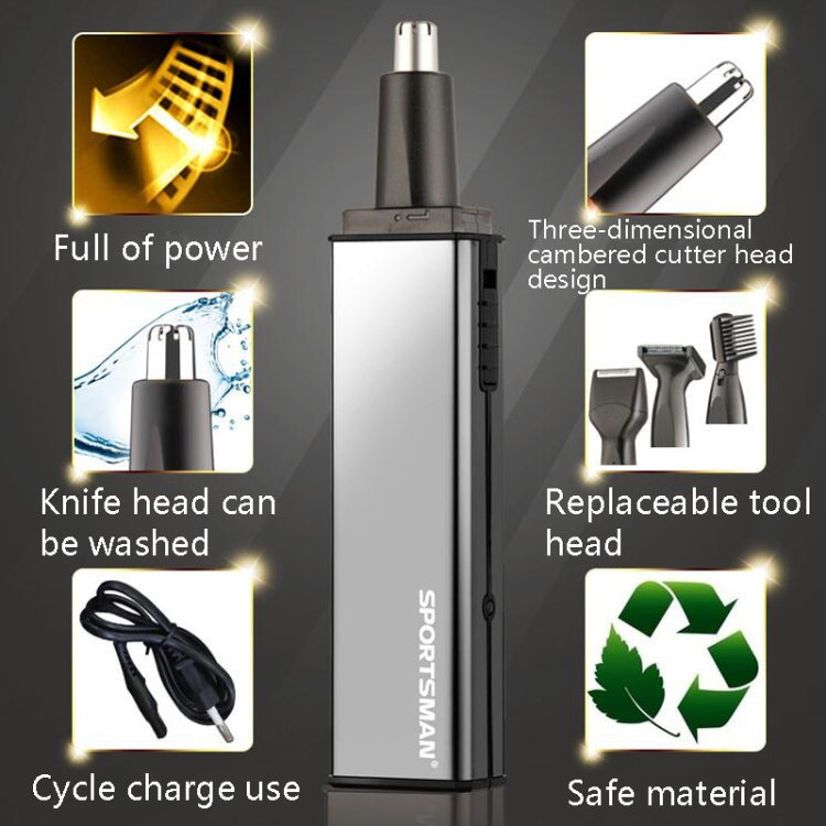 Sportsman SM-416 Electric Mini Shaving Knife Eyebrow Trimming Knife Charging USB Nose Hair Trimmer, Specification:, EU Plug, USB - Shello's Creative Boutique