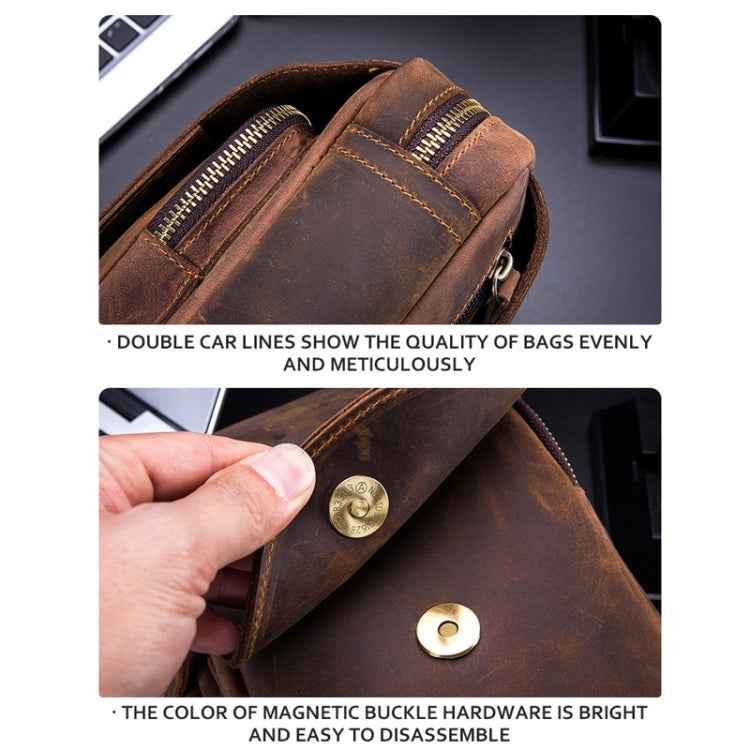 BUFF CAPTAIN 133 Men Leather Retro Shoulder Bag Diagonal Leather Bag