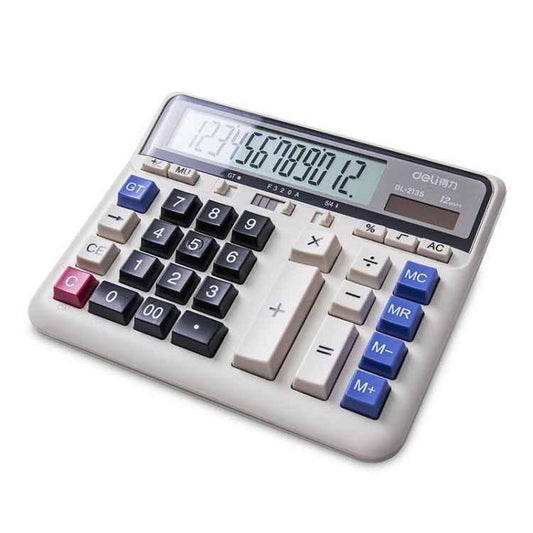 Deli 2135 Computer Keyboard Calculator Big Button Bank Office Finance Accounting Solar Calculator - Shello's Creative Boutique