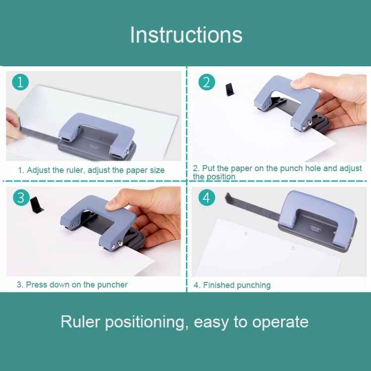 Deli 0101 Office Supplies Punch Two-Hole Puncher, Color Random Delivery