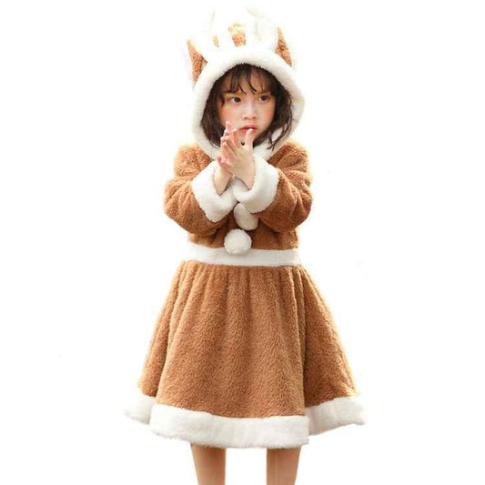 PS4509 Christmas Coral Fleece Animal Costume Christmas Elk Skirt - Shello's Creative Boutique