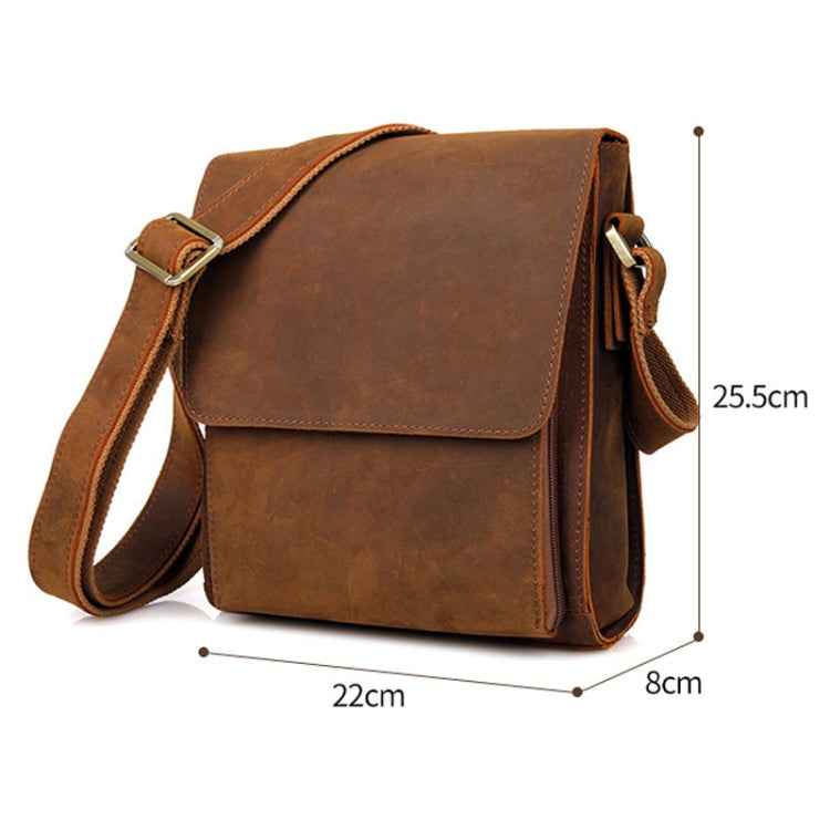 Vintage Crazy Horse Leather Men Shoulder Bag Messenger Bag