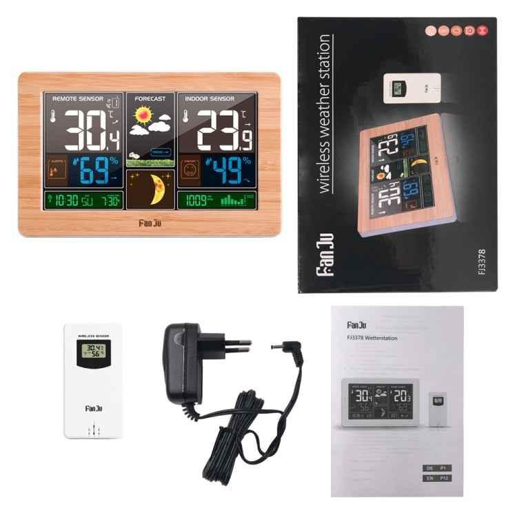 FUJU Wood Grain Weather Station Digital Clock Alarm Thermometer Hygrometer, Digital Clock Alarm - Shello's Creative Boutique