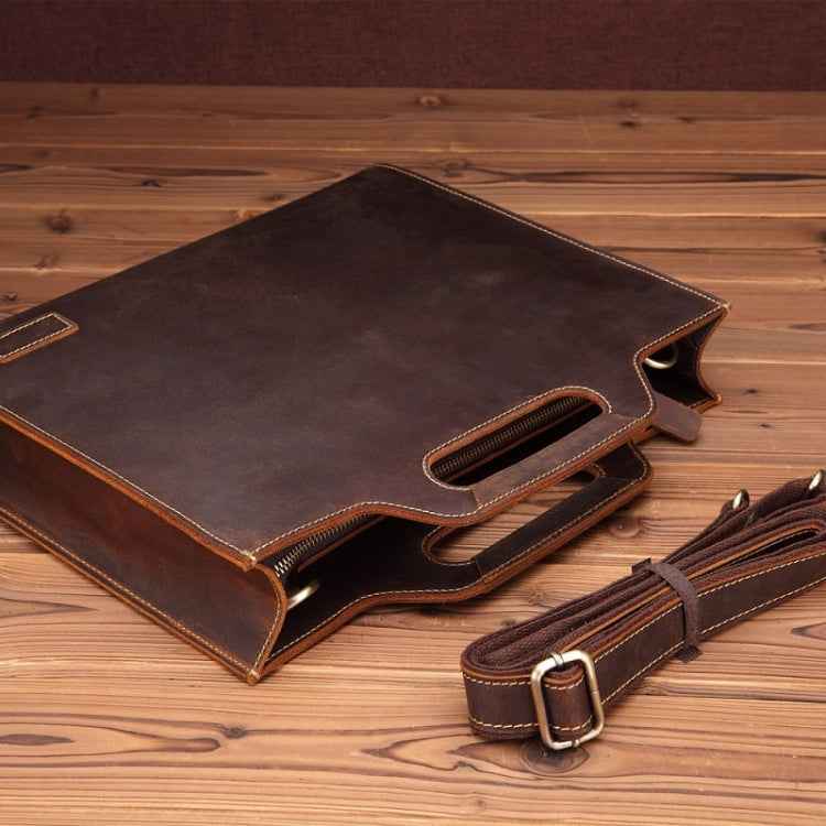 Leather Vintage Shoulder Bag Crossbody Portable Business Briefcase
