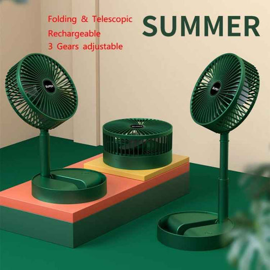 Portable Folding Fan Retractable Floor Standing Fan,Style: