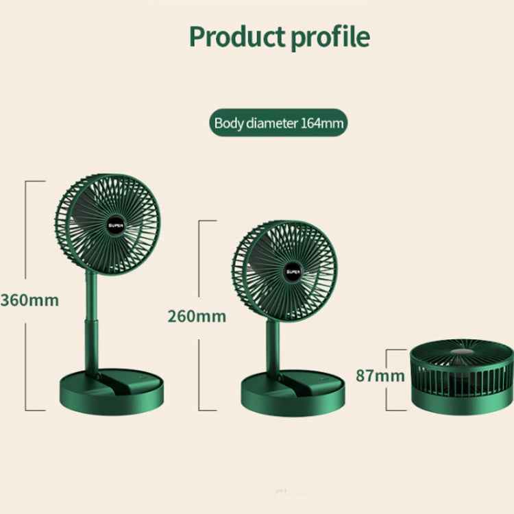 Portable Folding Fan Retractable Floor Standing Fan,Style:
