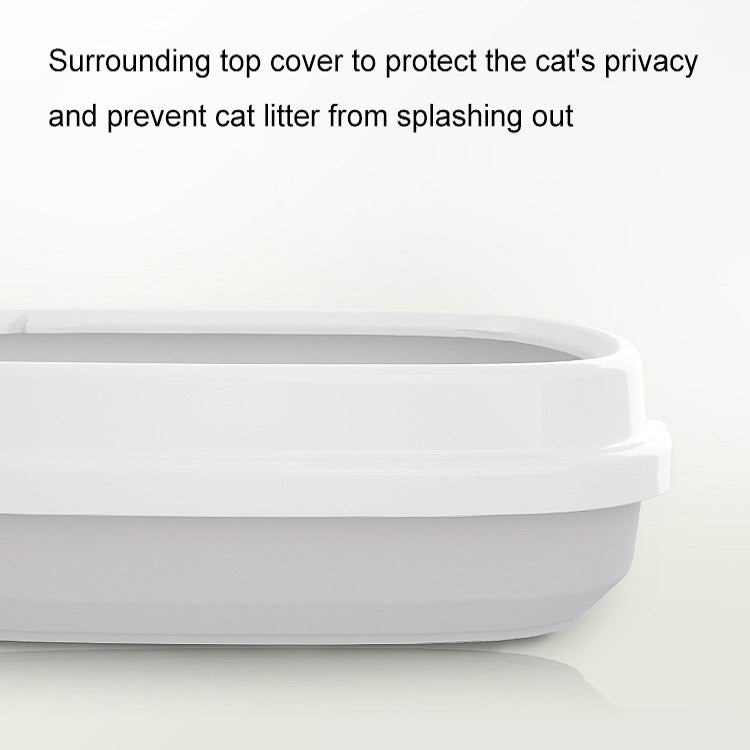 Semi-enclosed Cat Litter Box Cat Toilet With Cat Litter Shovel, S SUNSKY