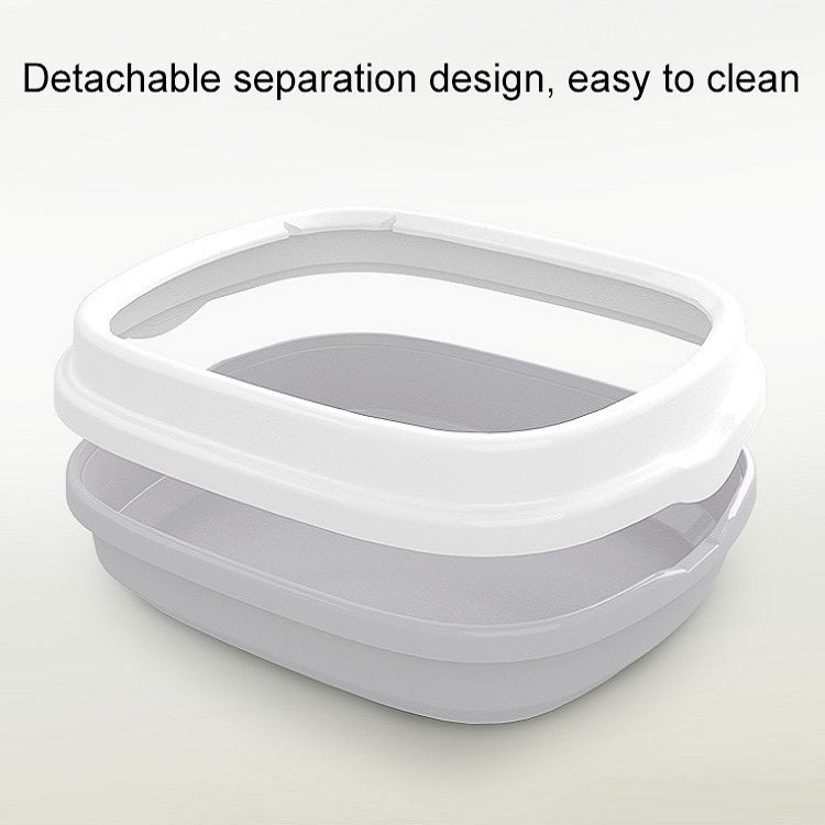 Semi-enclosed Cat Litter Box Cat Toilet With Cat Litter Shovel, S SUNSKY