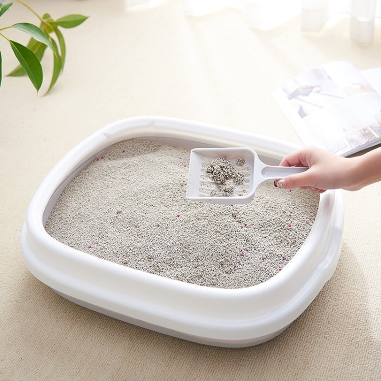 Semi-enclosed Cat Litter Box Cat Toilet With Cat Litter Shovel, S SUNSKY