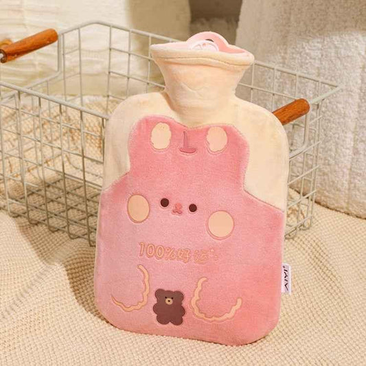 ZS103 Cartoon Plush Water-filled Hot Water Bags Explosion-proof Leak-proof Warming Water Bottle, Spec: - Shello's Creative Boutique
