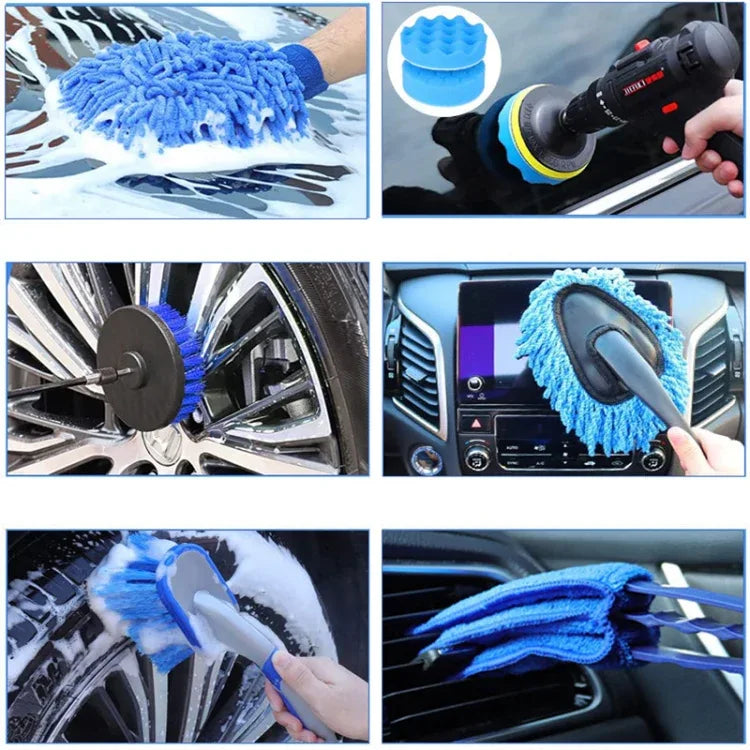 WRS-CS29 Car Wash Cleaning Brush Set Car Interior Crevice Cleaning Electric Drill Brush - Shello's Creative Boutique