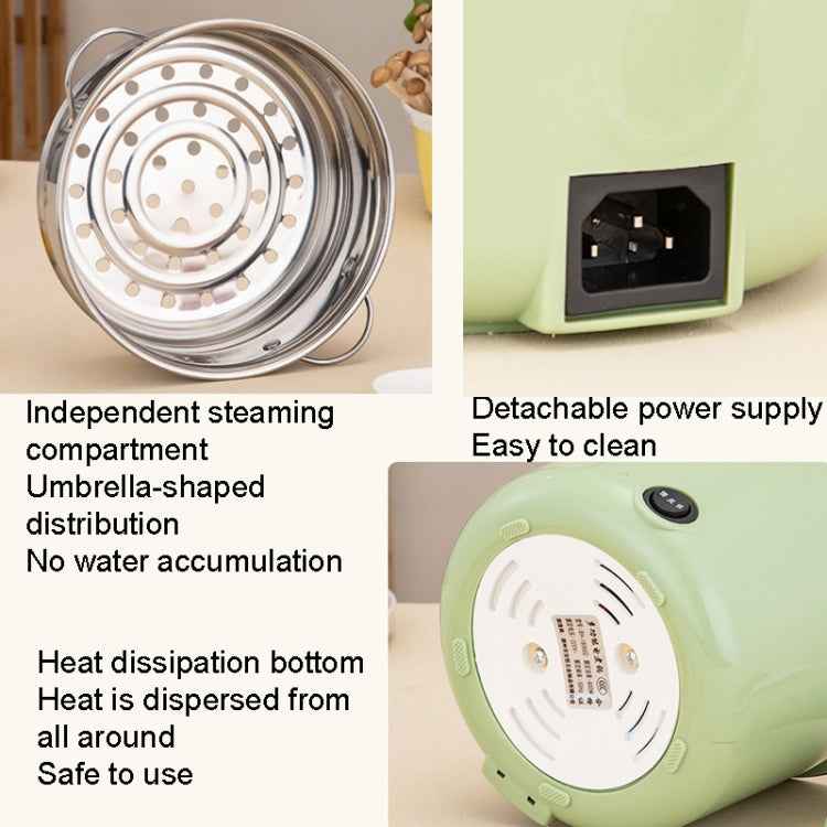 18cm Fast / Slow Gear+Non-stick Pot+Stainless Steel Steaming Grid Multifunctional Mini Electric Cooker