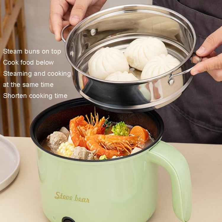 18cm Fast / Slow Gear+Non-stick Pot+Stainless Steel Steaming Grid Multifunctional Mini Electric Cooker