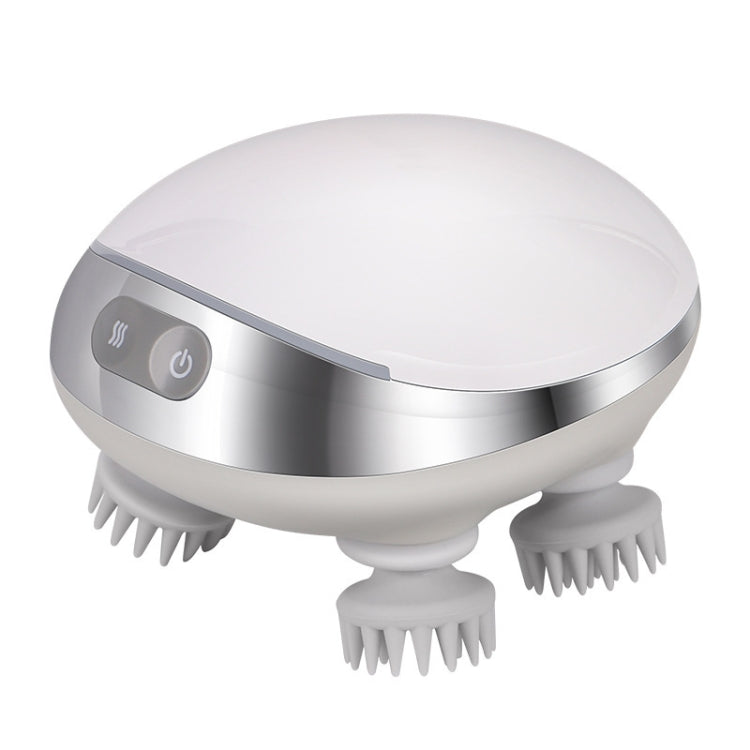K111 Hot Compress Red Light Head Massager Electric Kneading Vibration Waterproof Head Instrument, K111 White - Shello's Creative Boutique