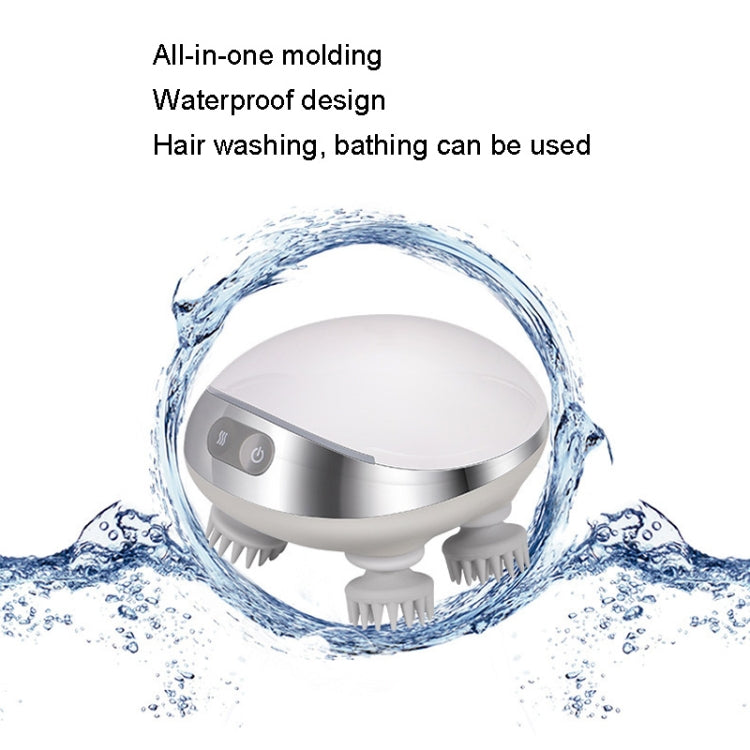 K111 Hot Compress Red Light Head Massager Electric Kneading Vibration Waterproof Head Instrument, K111 White - Shello's Creative Boutique