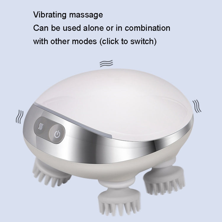 K111 Hot Compress Red Light Head Massager Electric Kneading Vibration Waterproof Head Instrument, K111 White - Shello's Creative Boutique