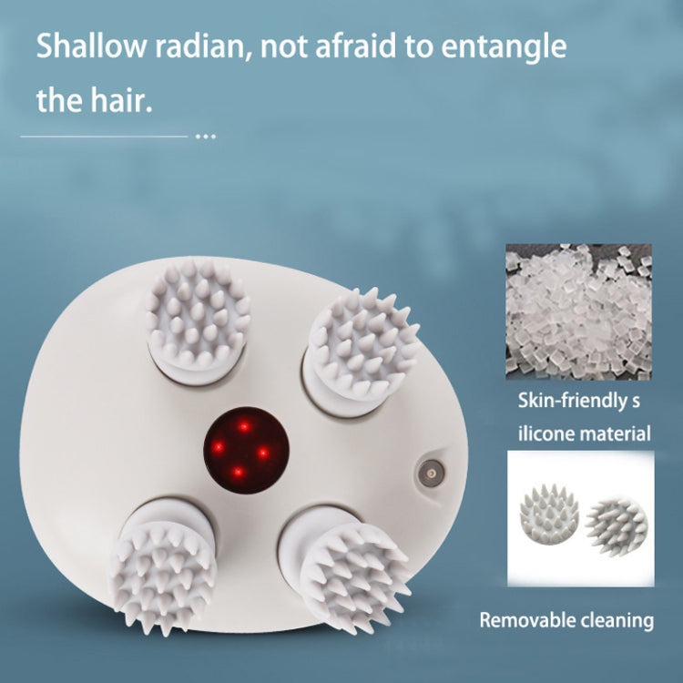 K111 Hot Compress Red Light Head Massager Electric Kneading Vibration Waterproof Head Instrument, K111 White - Shello's Creative Boutique