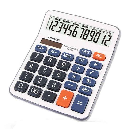 OSALO OS-6M 12-digit Office Desktop Calculator Solar Dual Power Calculator - Shello's Creative Boutique