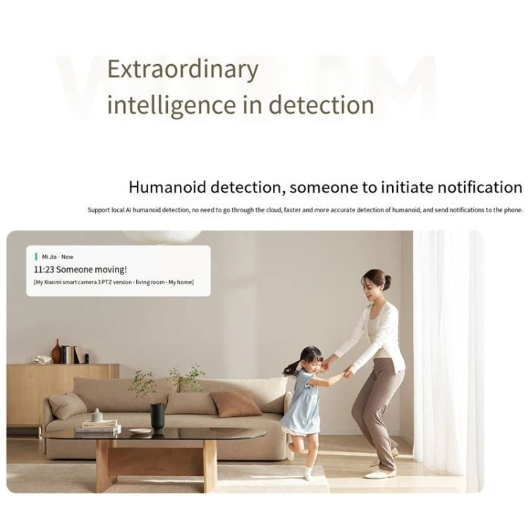 Original Xiaomi Mijia Smart Camera 3 PTZ Version 3K AI Detection Baby Monitor 5MP 360 Degree View Webcam Day & Night Work Infrared Night Vision, With US Plug Adapter, 3 PTZ Version SUNSKY