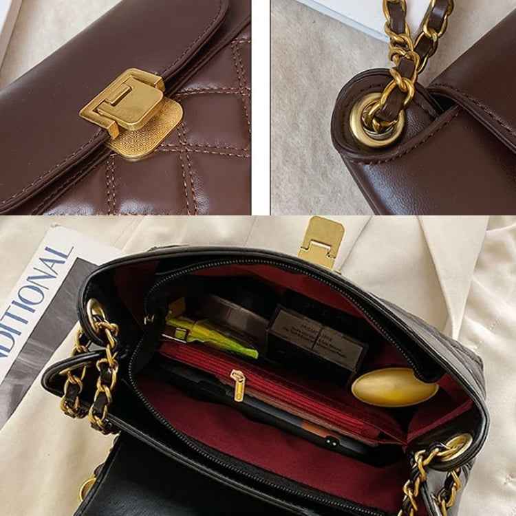 Rhombic Lattice Chain Women Bag Small Fragrant Style Versatile Crossbody Single Shoulder Bag