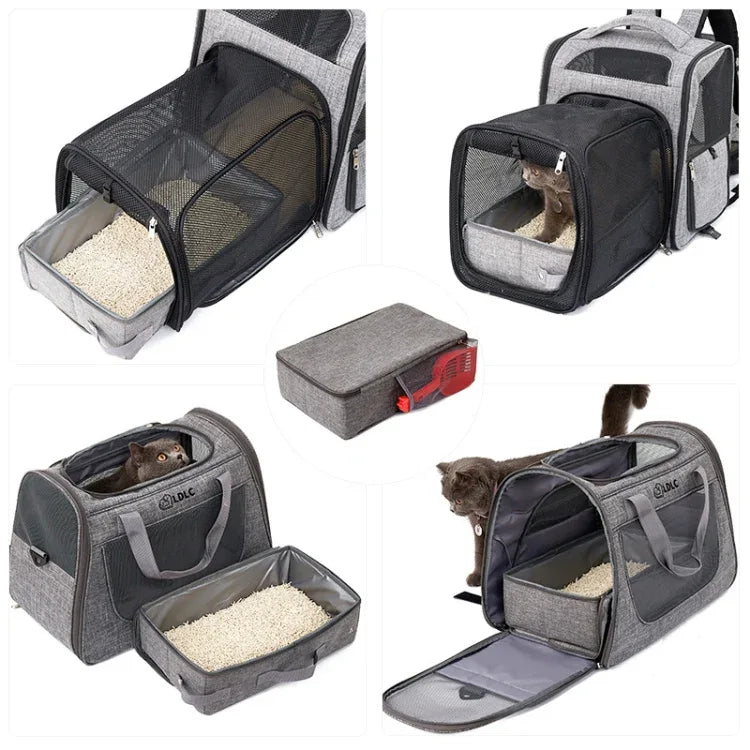 Foldable Oxford Cloth Portable Cat Litter Box Pet Bag - Shello's Creative Boutique