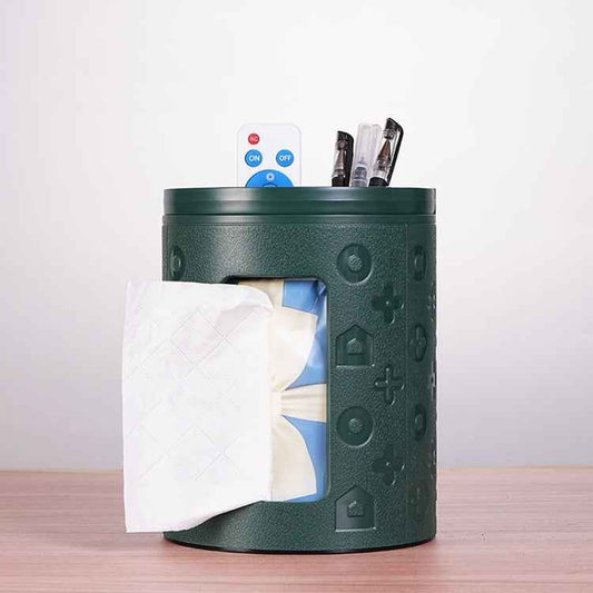 Multifunctional Desktop Tissue Box Remote Control Storage Box Organizer