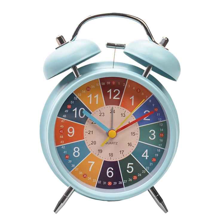 Early Learning Dual Ring Round Alarm Clock Student Bedside Metal Alarm Bell