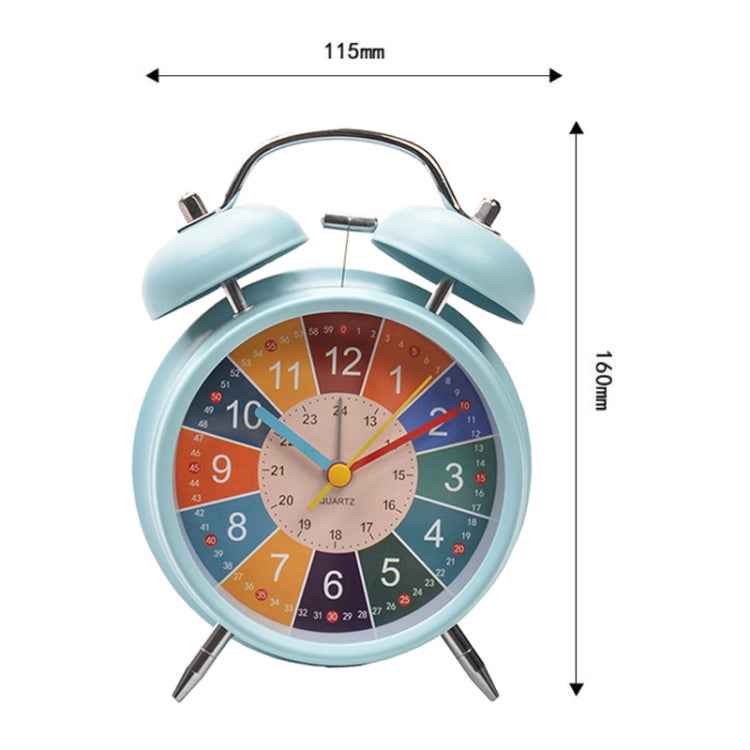 Early Learning Dual Ring Round Alarm Clock Student Bedside Metal Alarm Bell