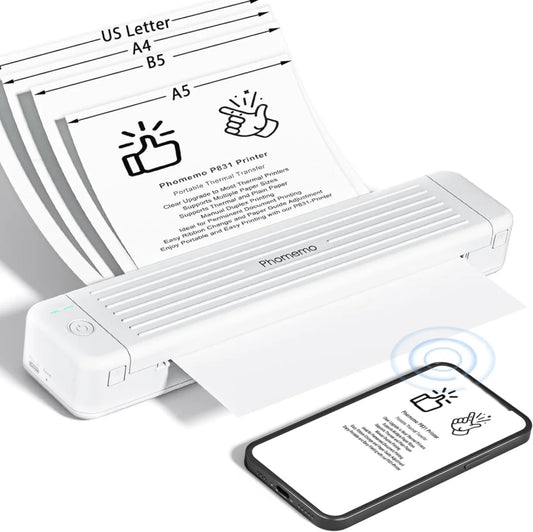 Phomemo P831 Bluetooth Portable Thermal Transfer Printer Support A4 / Letter / A5 / B5 Plain Paper Printing