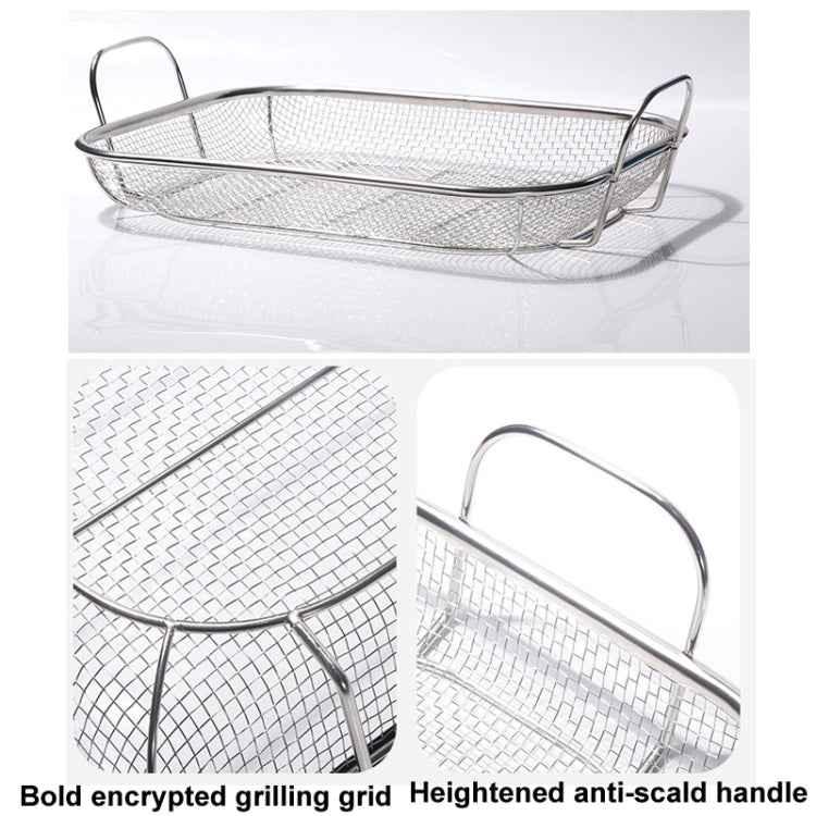 Stainless Steel Square BBQ Basket Heightened Handle Anti-scalding Grill Basket - Shello's Creative Boutique
