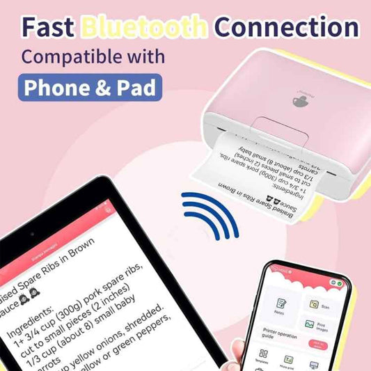 Phomemo M04S Thermal Printer Support 4 Inch Printing Width 300dpi Bluetooth Inkless Printer